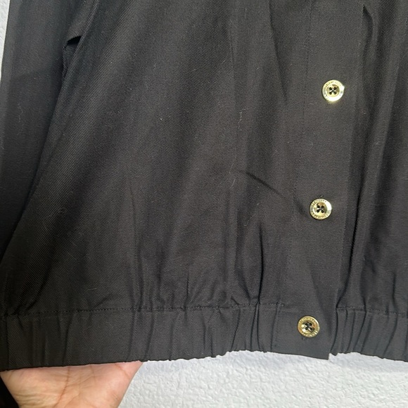 Halston Women’s Size XXLarge Black Gold Button Front Military Jacket NWT - Picture 5 of 11